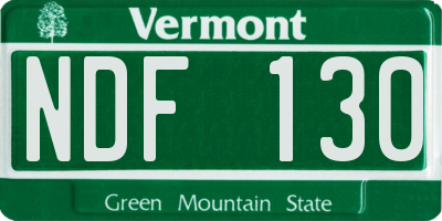 VT license plate NDF130