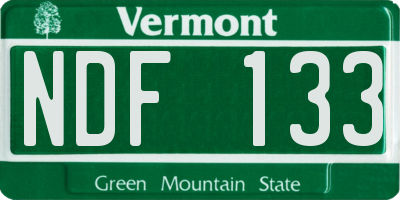 VT license plate NDF133