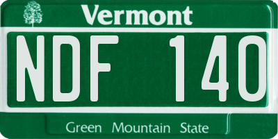 VT license plate NDF140