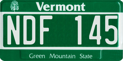 VT license plate NDF145