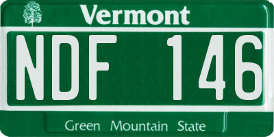 VT license plate NDF146