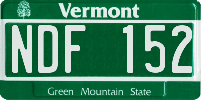 VT license plate NDF152
