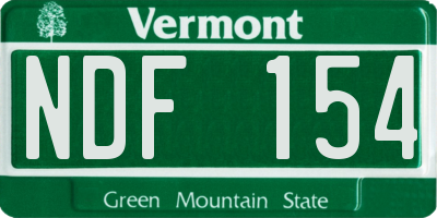 VT license plate NDF154