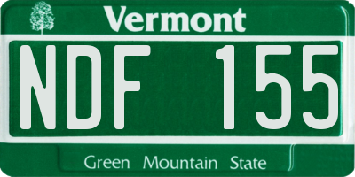 VT license plate NDF155