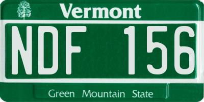 VT license plate NDF156