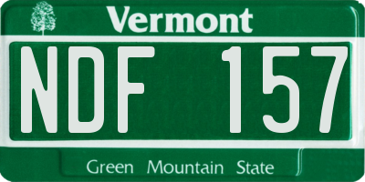 VT license plate NDF157