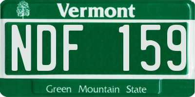 VT license plate NDF159