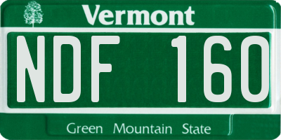 VT license plate NDF160