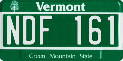 VT license plate NDF161