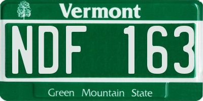 VT license plate NDF163