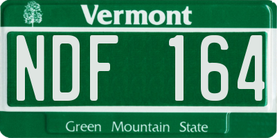 VT license plate NDF164