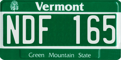 VT license plate NDF165