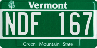 VT license plate NDF167