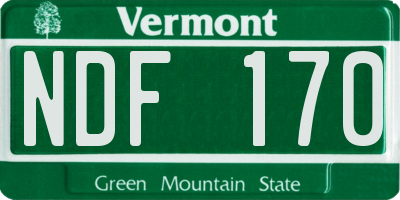 VT license plate NDF170