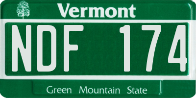 VT license plate NDF174