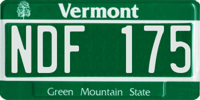 VT license plate NDF175