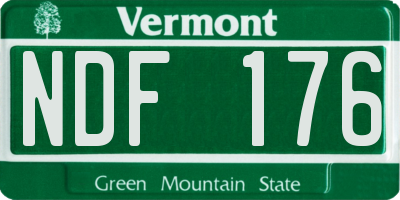 VT license plate NDF176