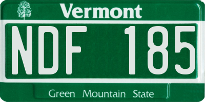 VT license plate NDF185