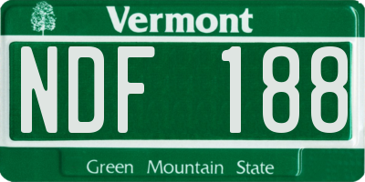 VT license plate NDF188