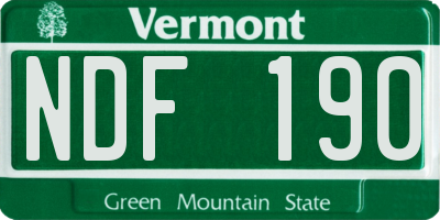 VT license plate NDF190