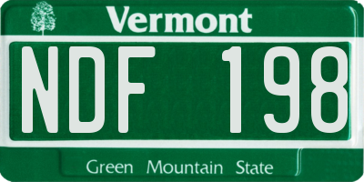 VT license plate NDF198