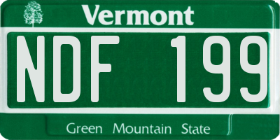 VT license plate NDF199