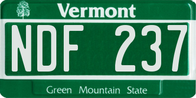 VT license plate NDF237