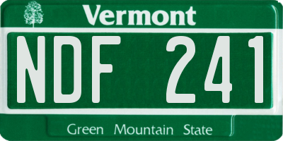 VT license plate NDF241