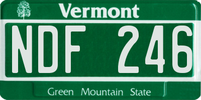 VT license plate NDF246