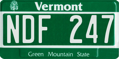 VT license plate NDF247