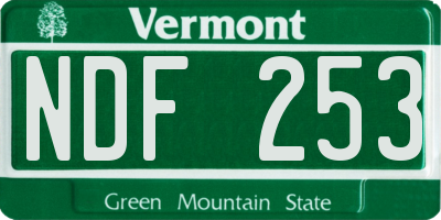 VT license plate NDF253