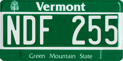 VT license plate NDF255