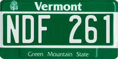 VT license plate NDF261