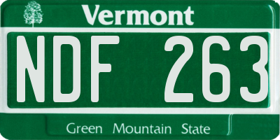 VT license plate NDF263