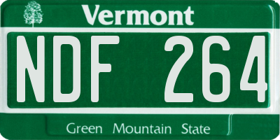 VT license plate NDF264