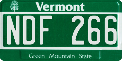 VT license plate NDF266