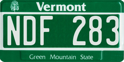 VT license plate NDF283