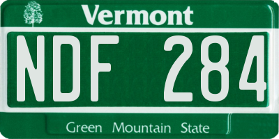 VT license plate NDF284