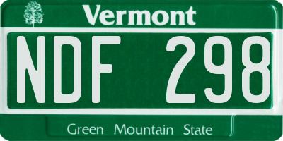 VT license plate NDF298