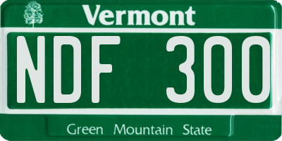 VT license plate NDF300