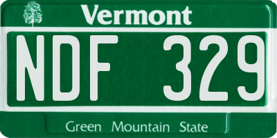 VT license plate NDF329