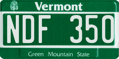 VT license plate NDF350