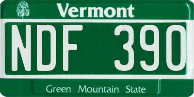 VT license plate NDF390