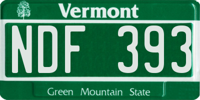 VT license plate NDF393