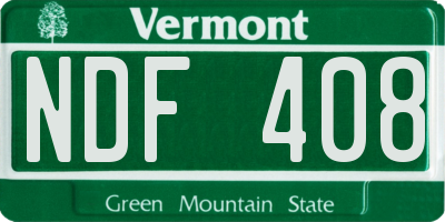 VT license plate NDF408