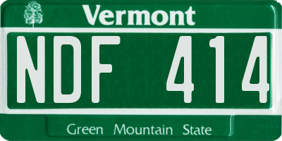 VT license plate NDF414