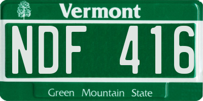 VT license plate NDF416