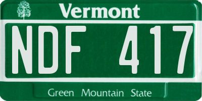 VT license plate NDF417