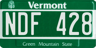VT license plate NDF428