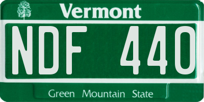 VT license plate NDF440